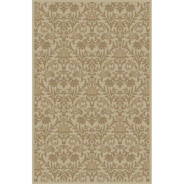 Concord Global Trading Area Rugs, 3 Ft. 11 In. X 5 Ft. 7 In. Jewel Damask - Ivory 49424